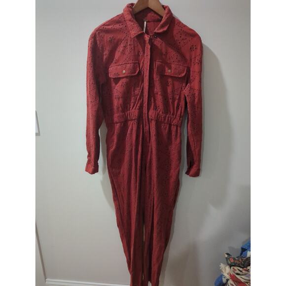 Free People Set The Tone Eyelet Jumpsuit - Picture 5 of 8